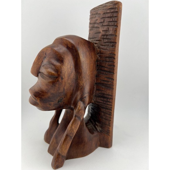 Vintage Collectible Decorative African Hand Carved Wooden Sculpture -‎ Lot of 2 - Picture 12 of 16